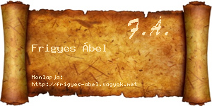 Frigyes Ábel névjegykártya